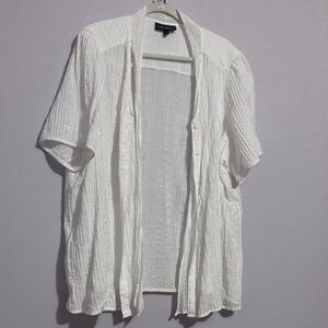 Lane Bryant Textured White Blouse